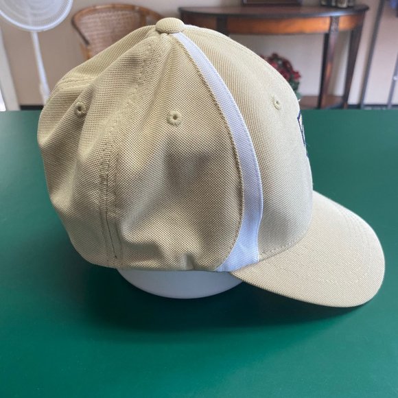 Tan White MLB Minnesota Twins Flex Fit Augusta Sportswear Baseball Hat Size S-M - Picture 3 of 6